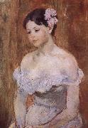 Berthe Morisot The girl wearing the fresh flowers oil painting artist